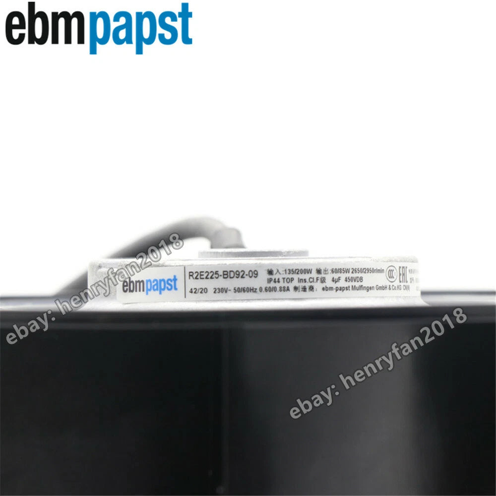 R2E225-BD92-09 Ebmpapst 230VAC Centrifugal Fan ??225MM 135/200W Purifier Fan