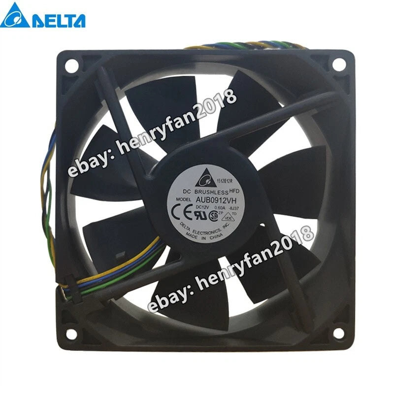 Delta Fan AUB0912VH DC 12V 0.6A 90*90*25MM 4-Pin Computer Cooling Case Fan