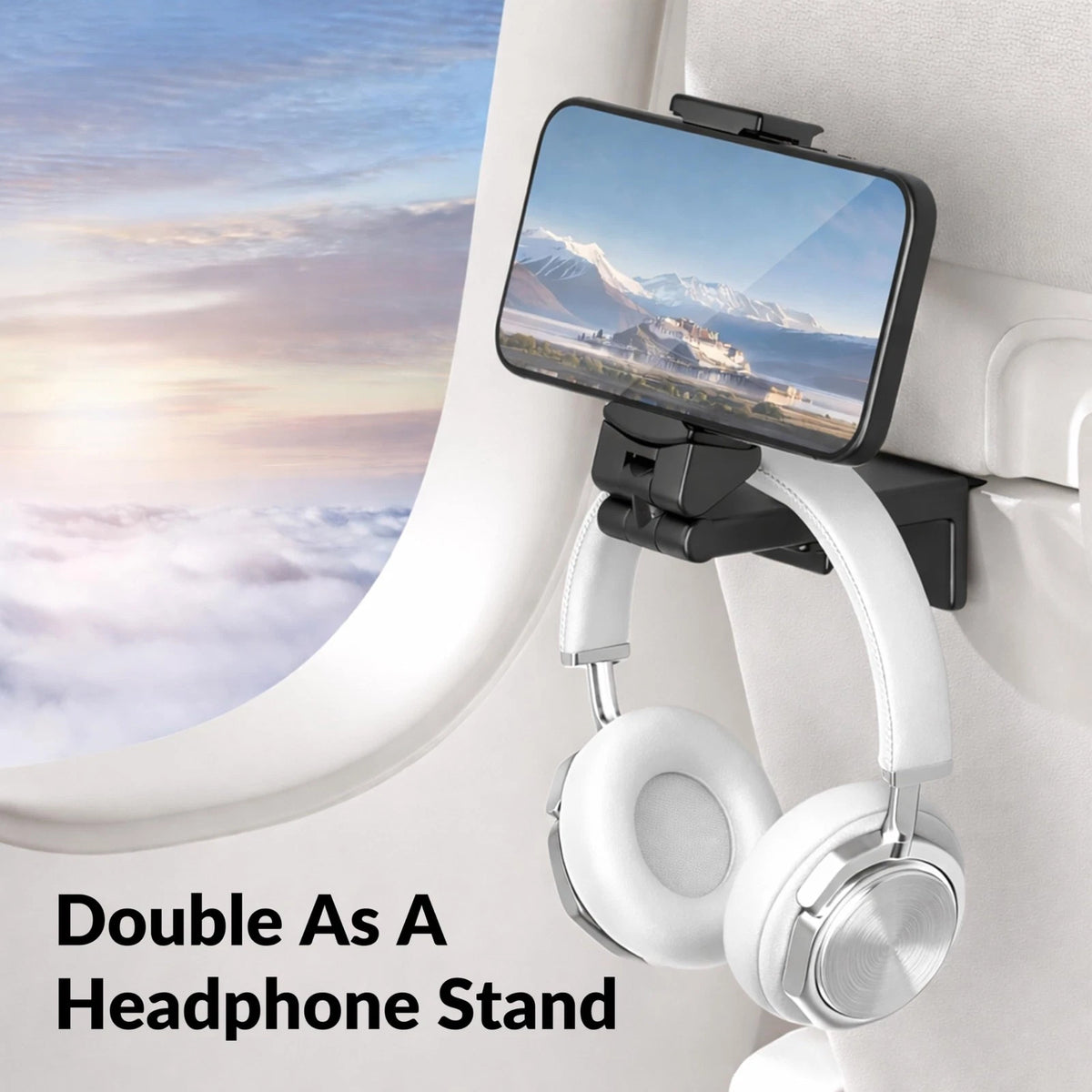 Perilogics Universal in Flight Airplane Phone Holder Mount. 1 Unit, Black