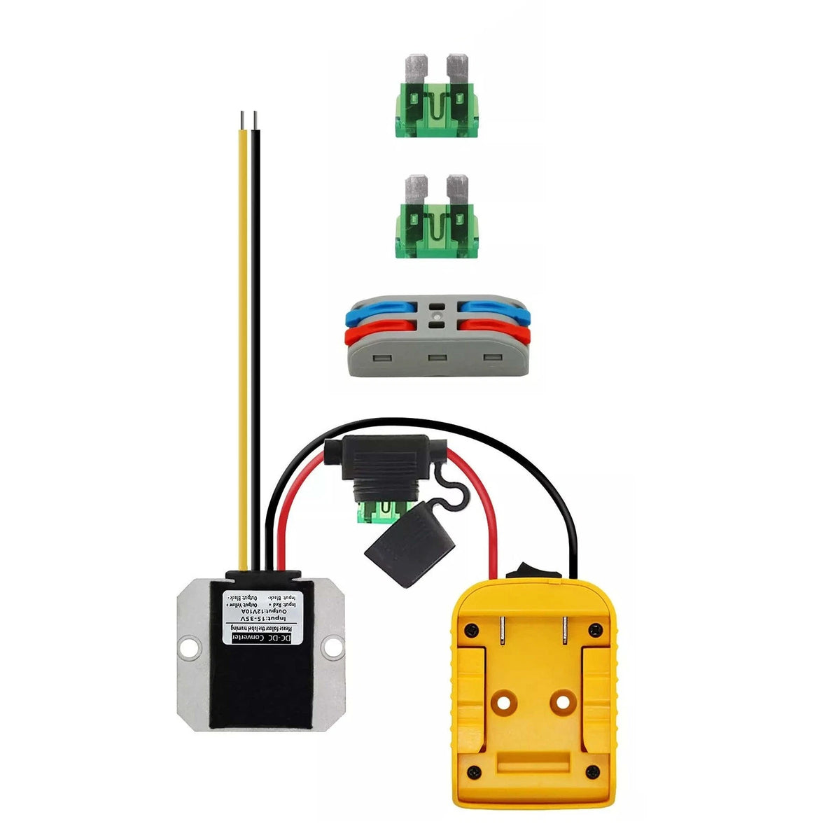 1 Peak 100W Step Down Converter for DeWalt 20V Power Wheels Battery Adapter DC