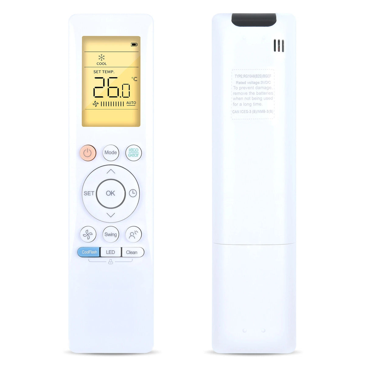 RG10A8(B2S)/BGEF Replacement Remote Control For Midea Air Conditioner