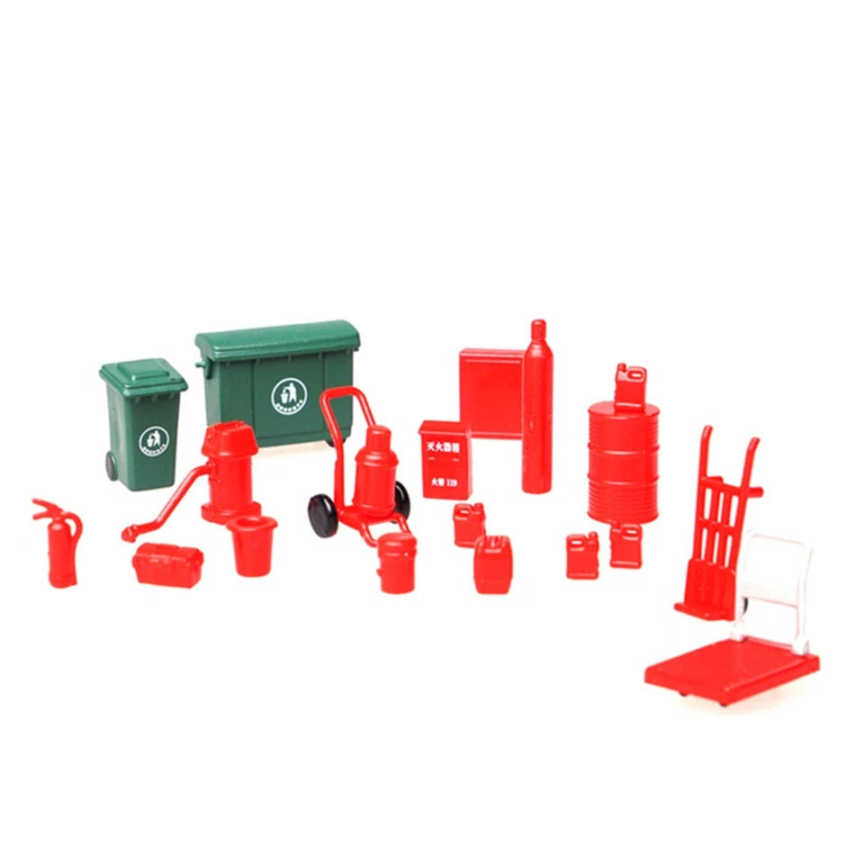 1:64 Display Diorama Scene Props Model Trash/Oil Garage Auto Repair Shop Tool