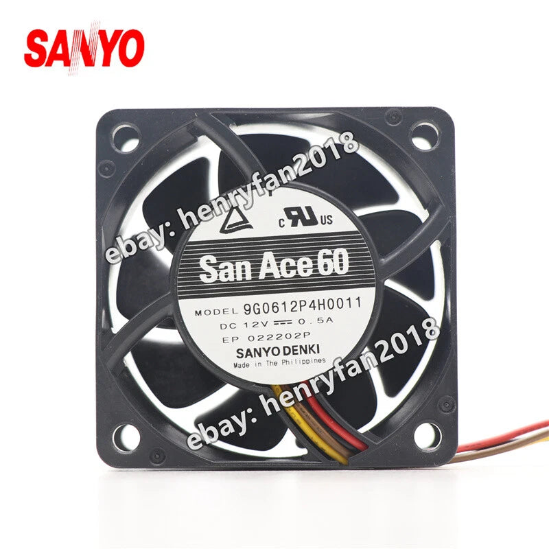 SANYO Denki 9G0612P4H0011 SanAce Fan DC 12V 0.5A 60*60*25MM 4-wire Cooling Fan