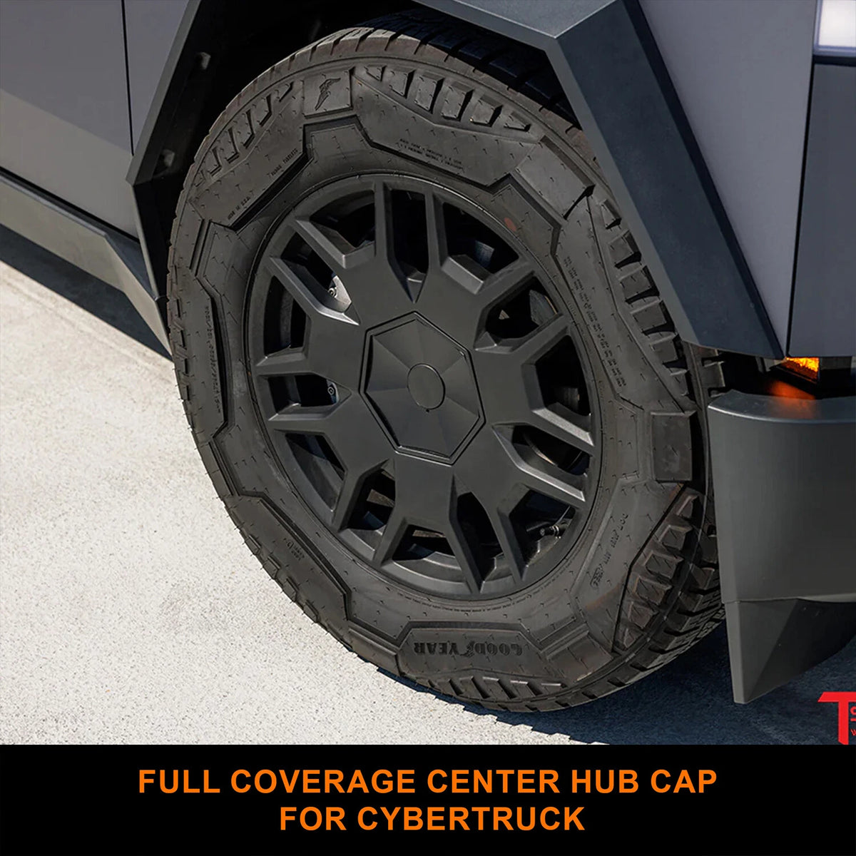 4PCS Full Coverage Wheel Center Hub Caps Cover for Tesla Cybertruck 2023 2024
