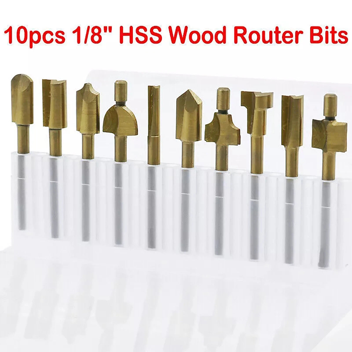 3MM Titanium Mini Hss Router Bits Trimmer Shank For Dremel Rotary Tool 10Pcs