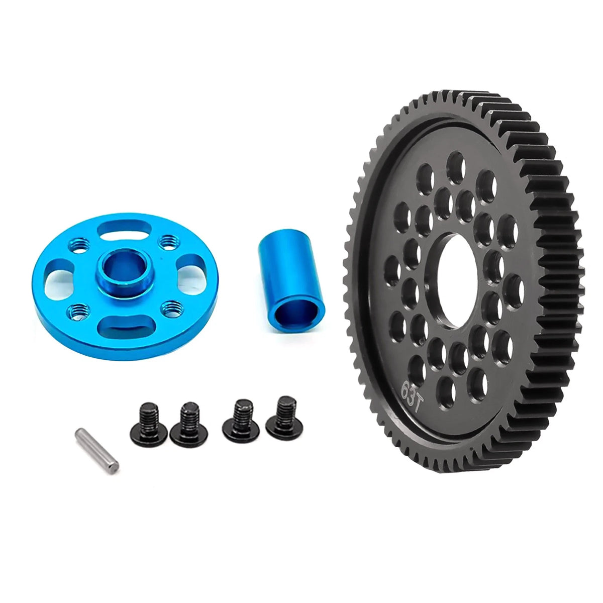 Aluminum High Speed Gear Gear Mount Set For TAMIYA TT-02 RC Car Accessories 63T