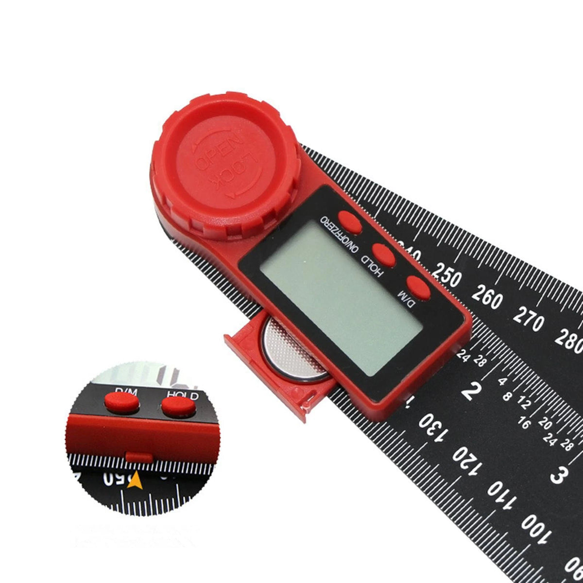 LCD Digital Display 200mm 0-360° Angle Finder Ruler Protractor Measure Meter b
