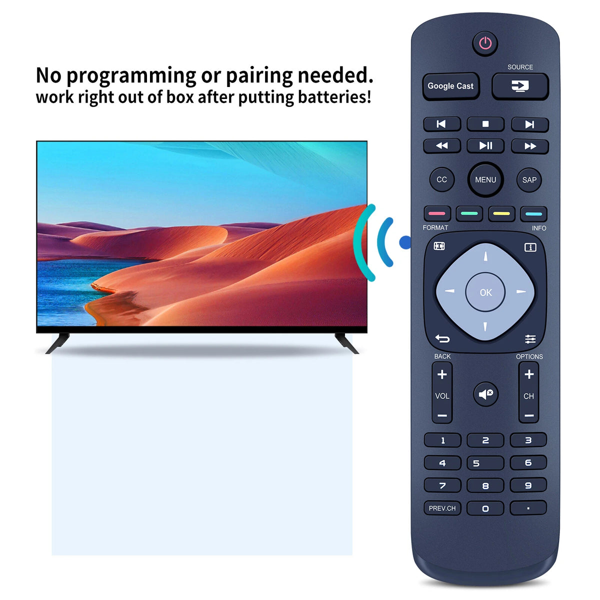 Replace Remote Control For Philips URMT42JHG006 49PFL6921/F7, 55PFL6921/F7