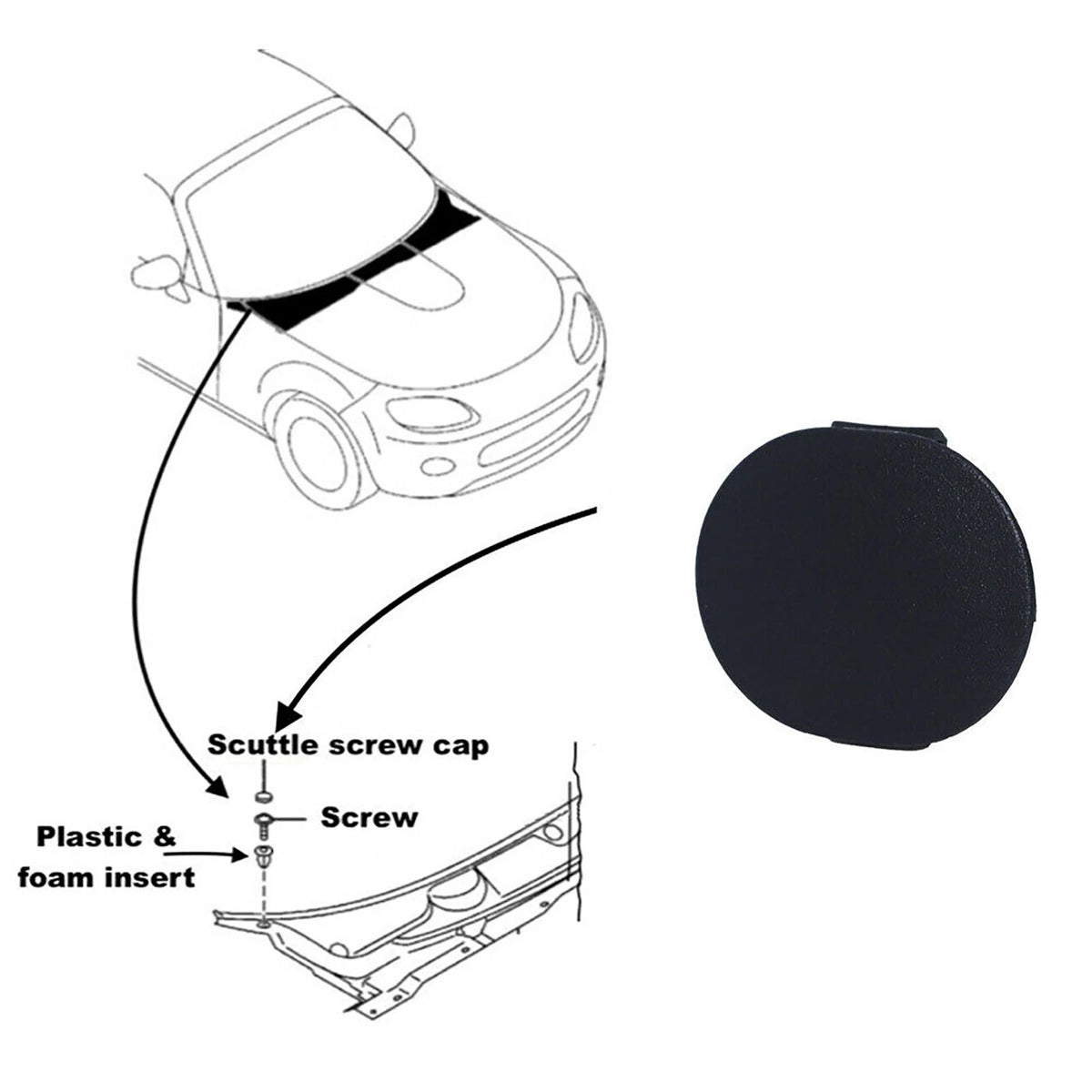 Windshield Wiper Cowl Cap Cover Part For Ford Mazda 3 MX-5 Miata Eunos MPV RX-7
