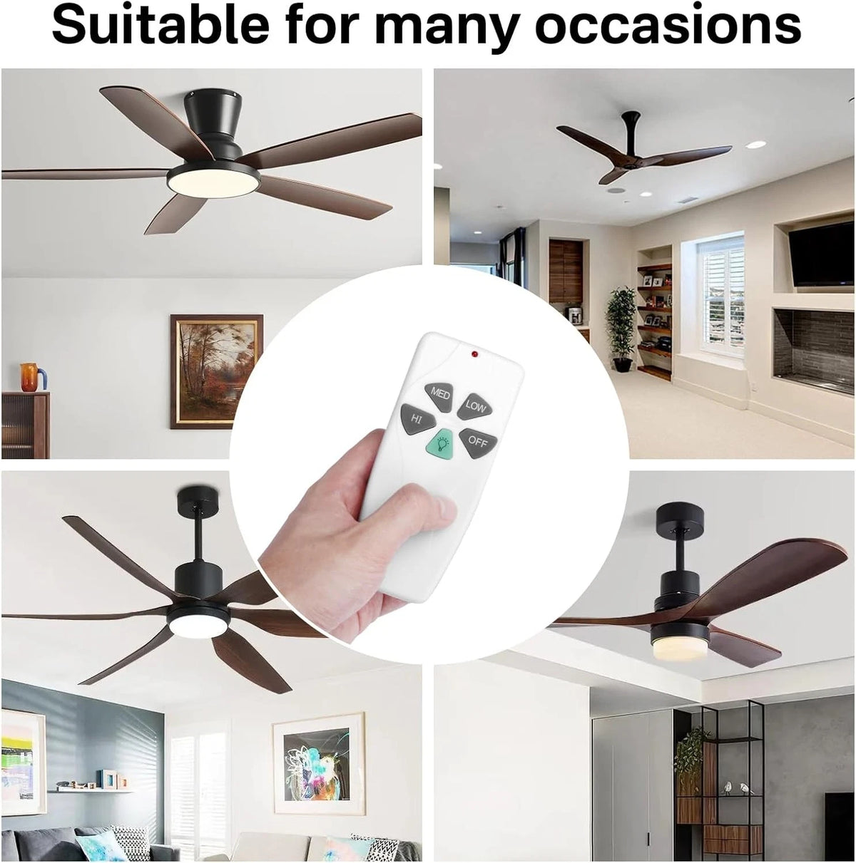 FAN-53T Ceiling Fan Remote Control Replacement for Hampton Bay Harbor White