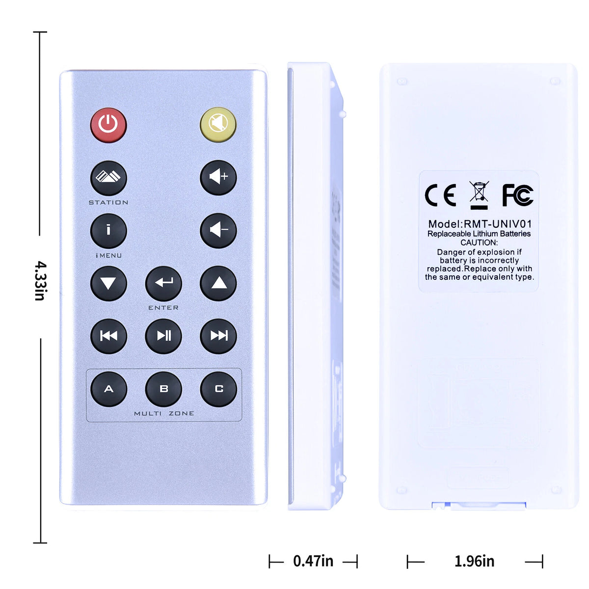 RMT-UNIVO1 Remote Control For BLUE AURA .WS80i High-end Audio