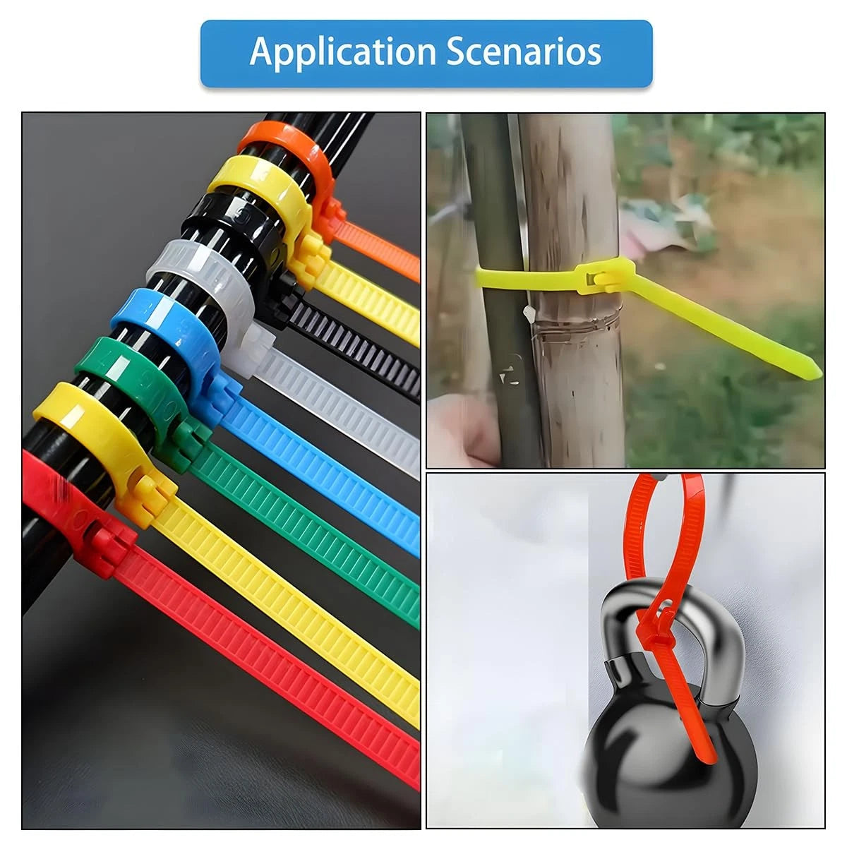 Aroono 100 PCS 8 Inch Reusable Zip Ties Black ?Adjustable 0.19 x 8inch,