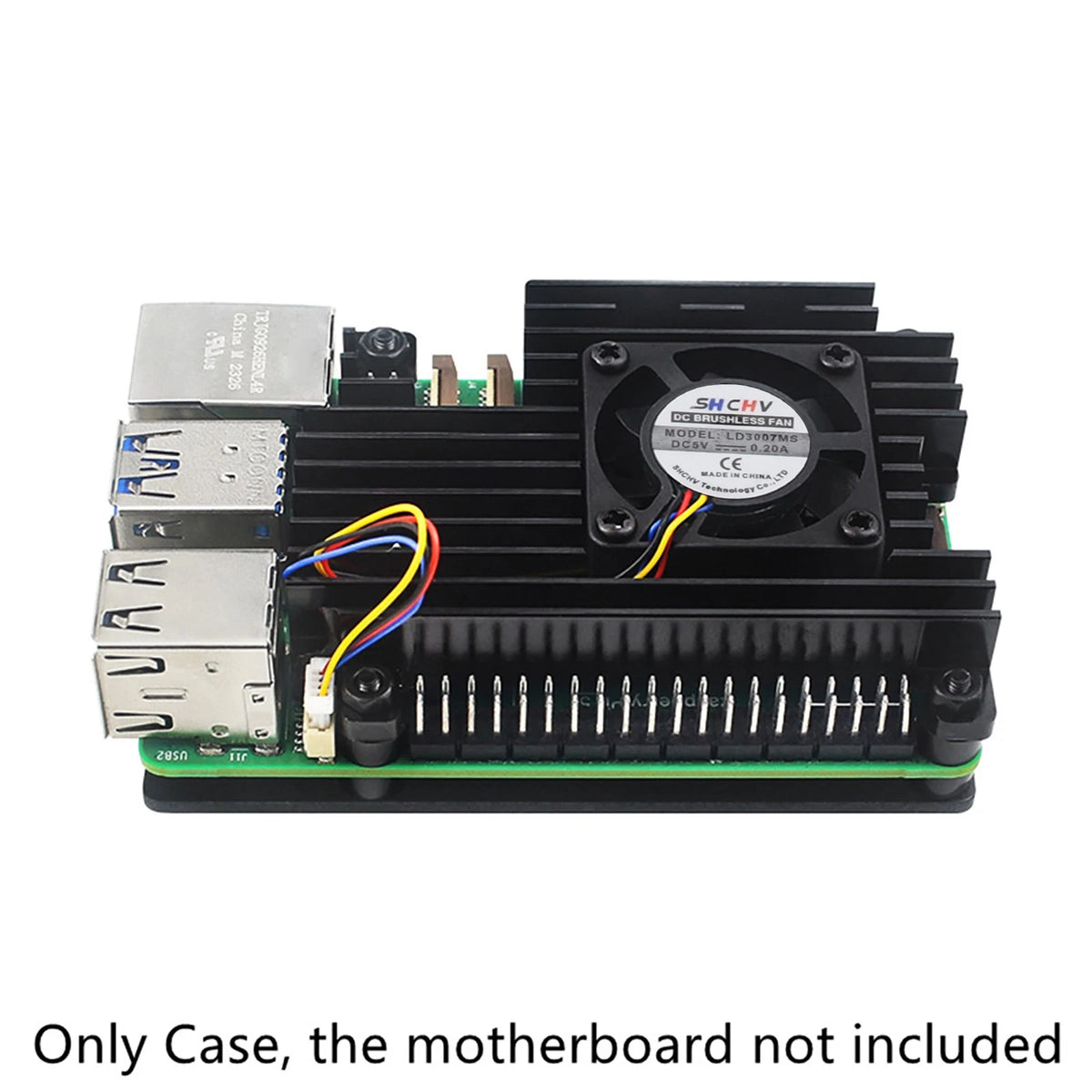 1*Aluminum Protective Case for Raspberry Pi 5 Motherboards With Cooling Fan