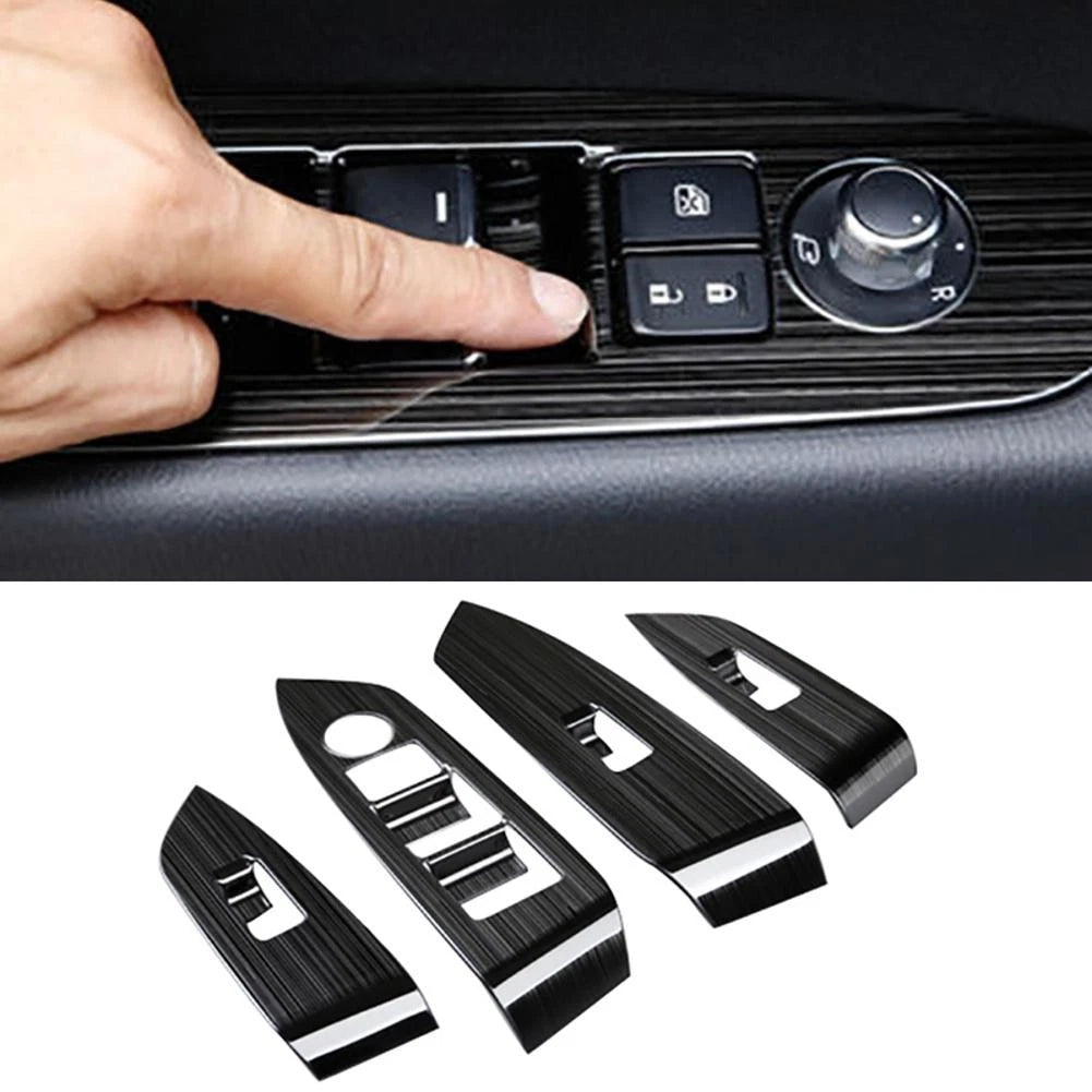4Pack Car Window Switch Panel Cover Decorative Trim For Mazda CX-5 CX5 2017 2018