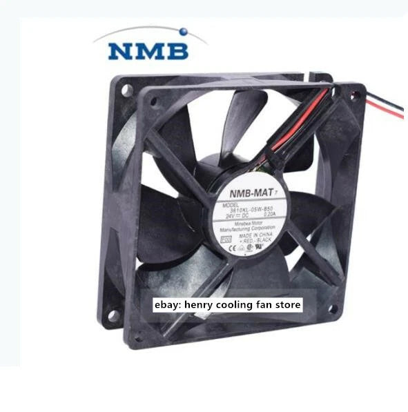 NMB 3610KL-05W-B50 DC 24V 0.20A 92*92*25mm 2-wire Cooling fan Ball bearing
