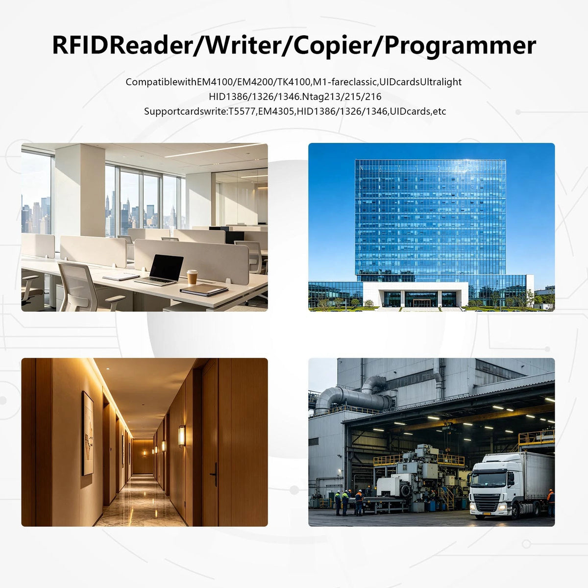 1Pc Handheld RFID/NFC Smart Card Reader Elevator Writer Copier IC ID Sensor