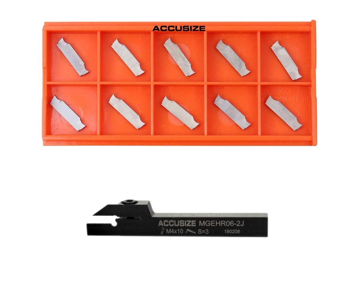 Accusize Industrial Tools 3/8" x MGEHR06-2J with 10 Pcs Aluminum-cut Inserts