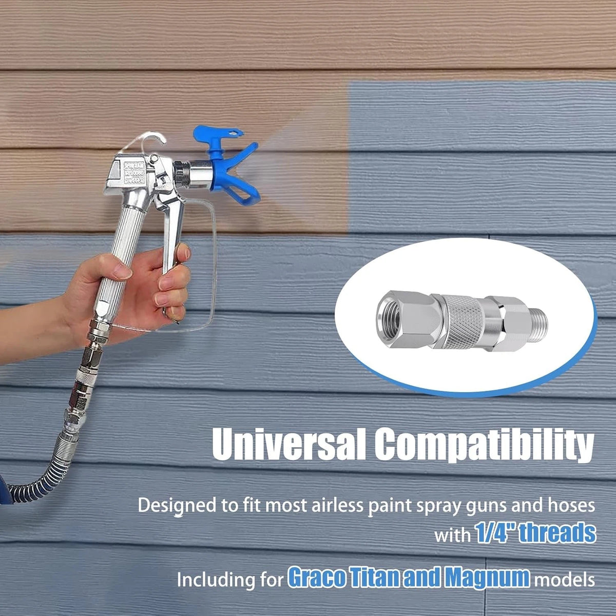 244515 1/4" Straight Hose Swivel, 360° Swivel Joint, 3000 PSI for silvery