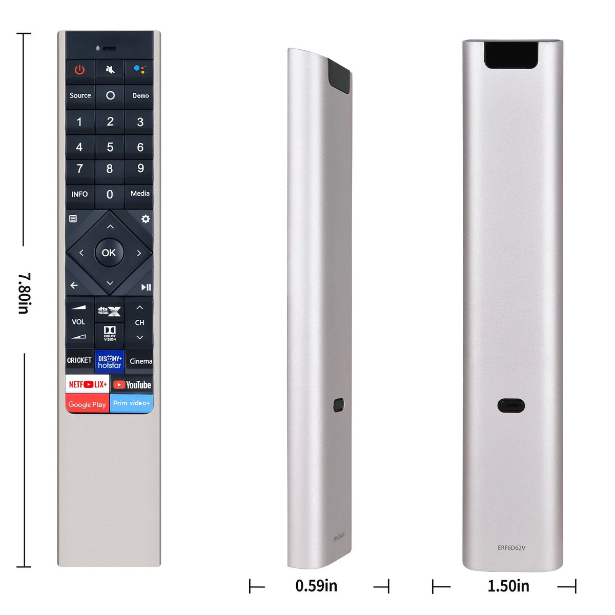 ERF6D62V Replace Remote Control For Hisense Vu 4K Ultra HD Android QLED TV