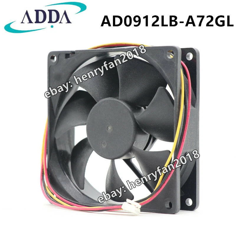 ADDA Fan AD0912LB-A72GL DC 12V 0.13A 90*90*25mm 37.7CFM 3wire Lamp Cooling Fan