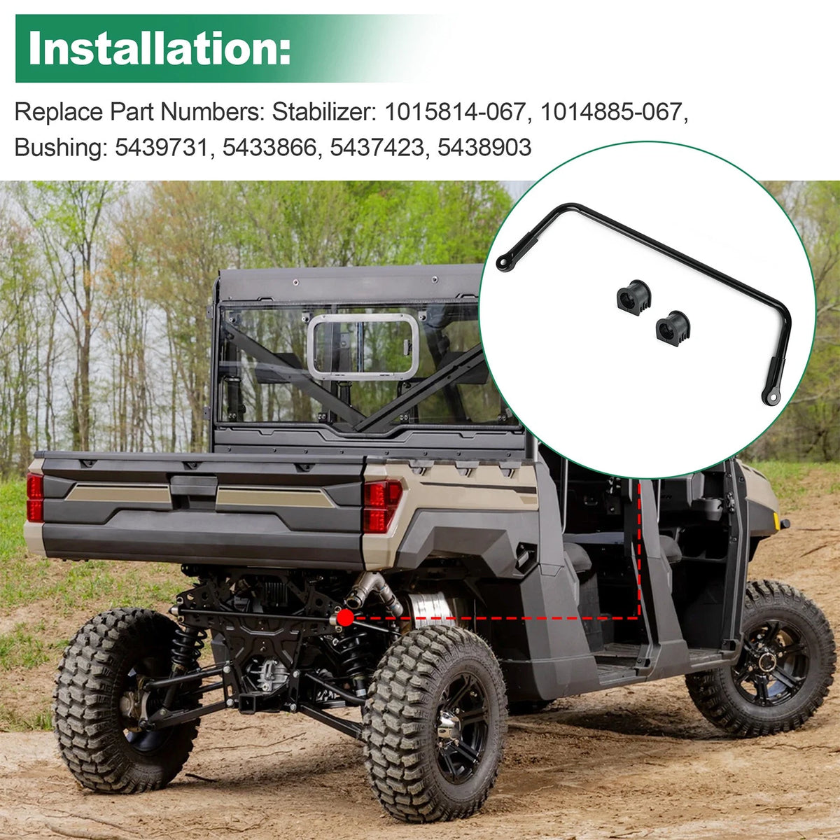 Rear Suspension Stabilizer Sway Bar for Polaris Ranger 500 2x4 2005-2008