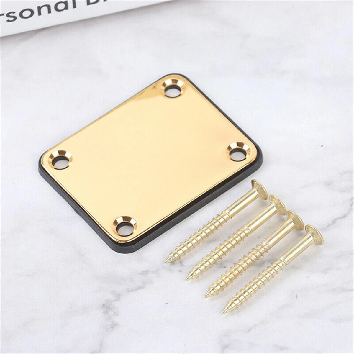 Gold Neck Plate w/ 4 Screws For Strat Tele LP SG Jazz Bass Electric Guitars mm
