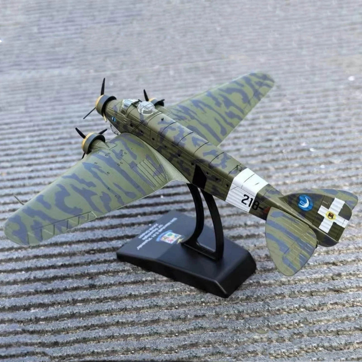 Durable 12cm Diecast Alloy 1/144 Scale WWII Italian Savoia-Marchetti S.81 Bomber