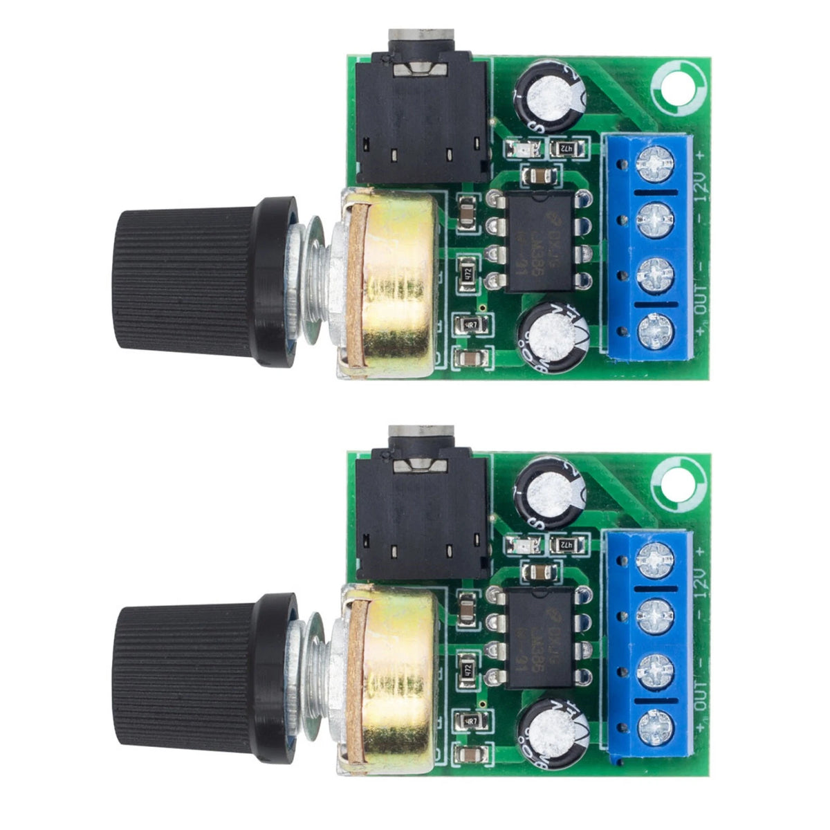2* Adjustable Volume LM386 Mini Audio Power Amplifier Board DC3~12V Module D