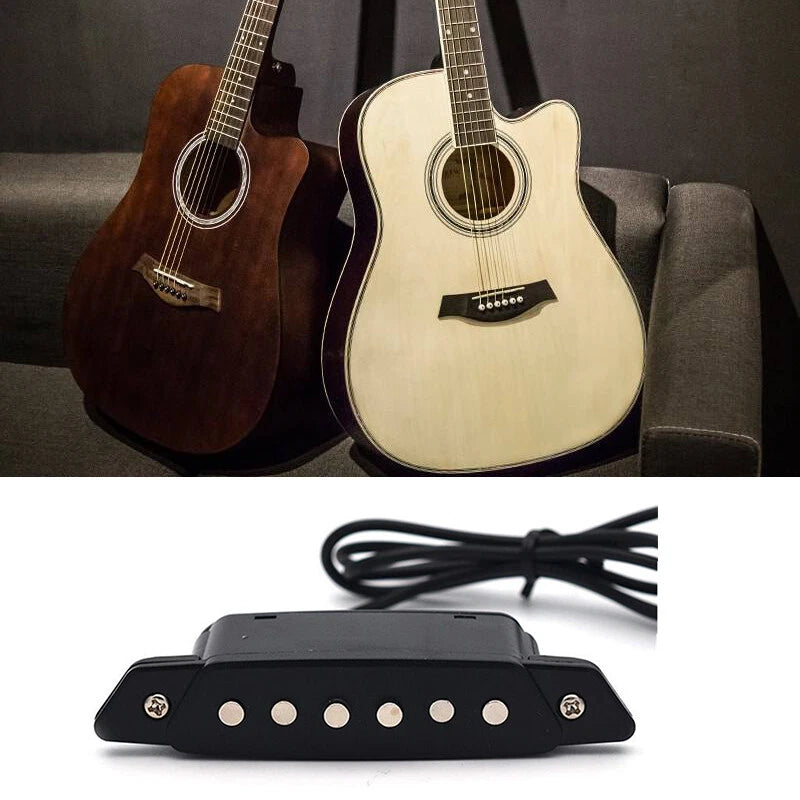 Acoustic Guitar Soundhole Magnetic Pickup Humbucker Passive With Power Jack A
