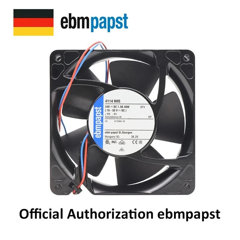Ebmpapst Fan 4114NH5 Axial Fan DC 24V 1.9A 46W 120*120*38MM Cooling Fan