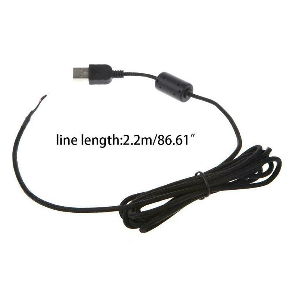 Mouse Mice USB PVC+Nylon Braided Cable Line Wire 2.2m For Logitech G500 G500S