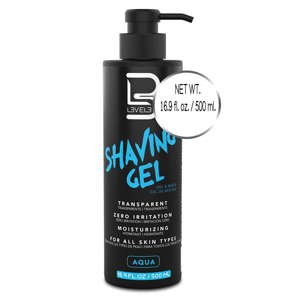 L3 Shaving Gel - Straight Razor Shave - 16.9 Fl Oz (Pack of 1), Clear
