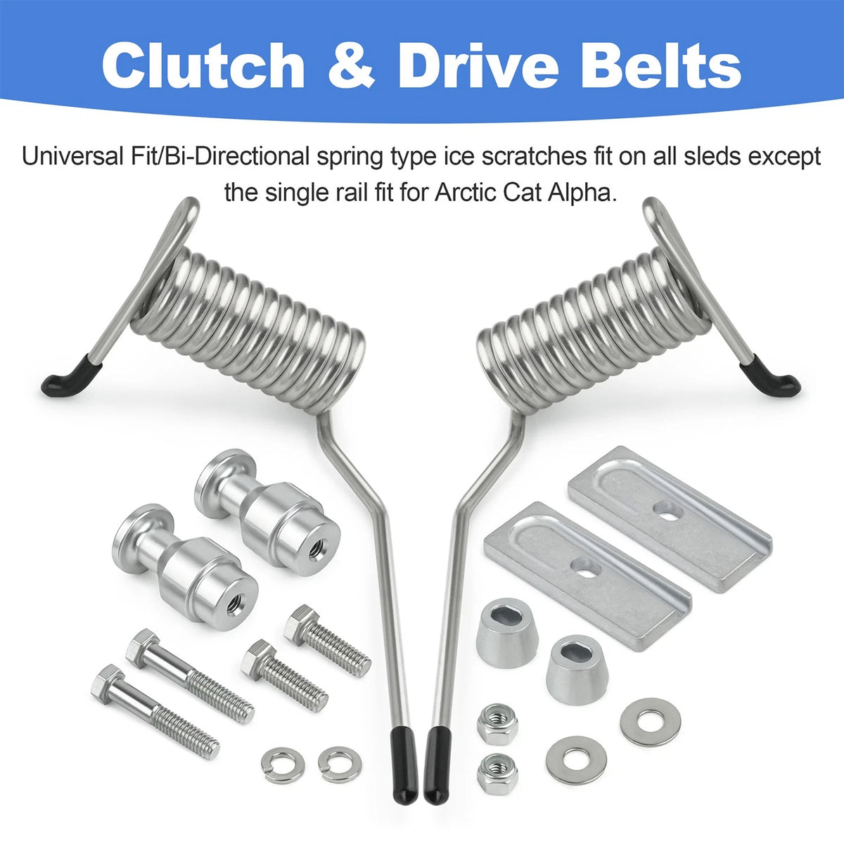 2.0 UNIVERSAL REVERSIBLE SNOWMOBILE ICE SCRATCHER BRACKET KIT FOR SKI-DOO