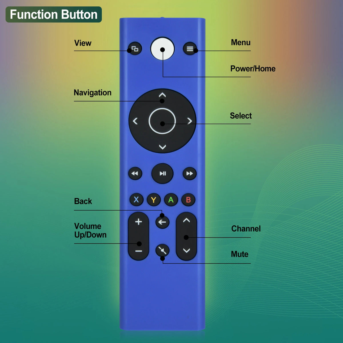 For Xbox Gaming Media Remote Control Replacement Xbox One, Xbox Series X|S -Blue