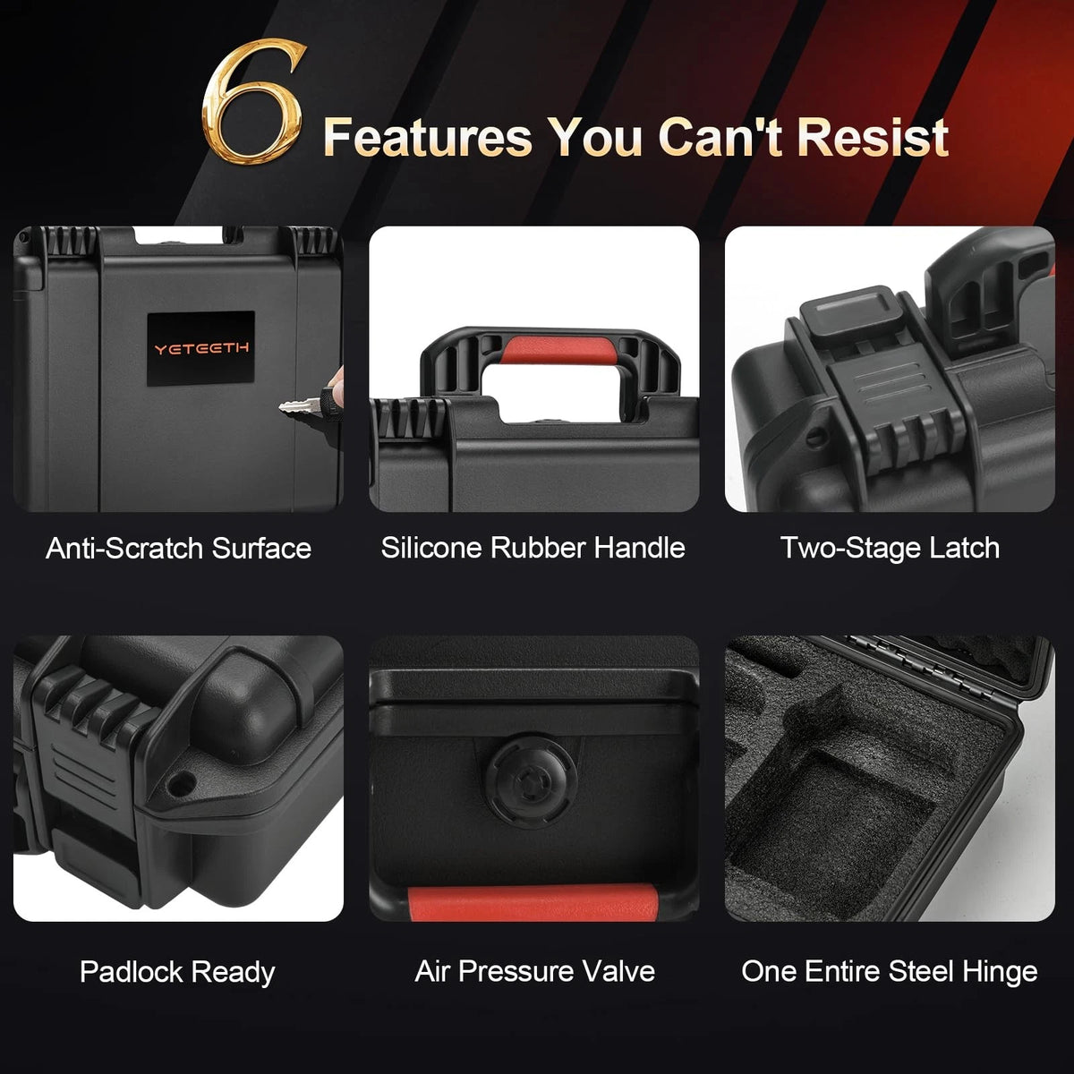 Drone Case for DJI Mini 4K: Waterproof Hard Travel Cases with Custom Black
