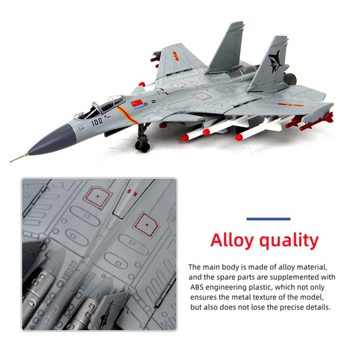 1:100 J-15 Military Scene Fighter Aircraft Diecast Plane Model China Air Force