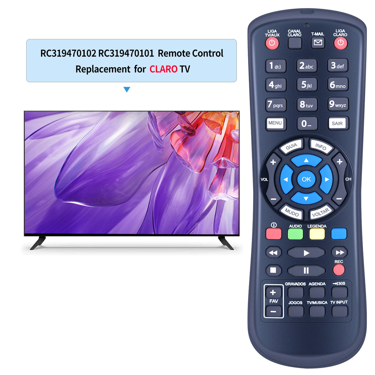 Replacement Remote Control For Claro RC3194701/02 RC3194701/01