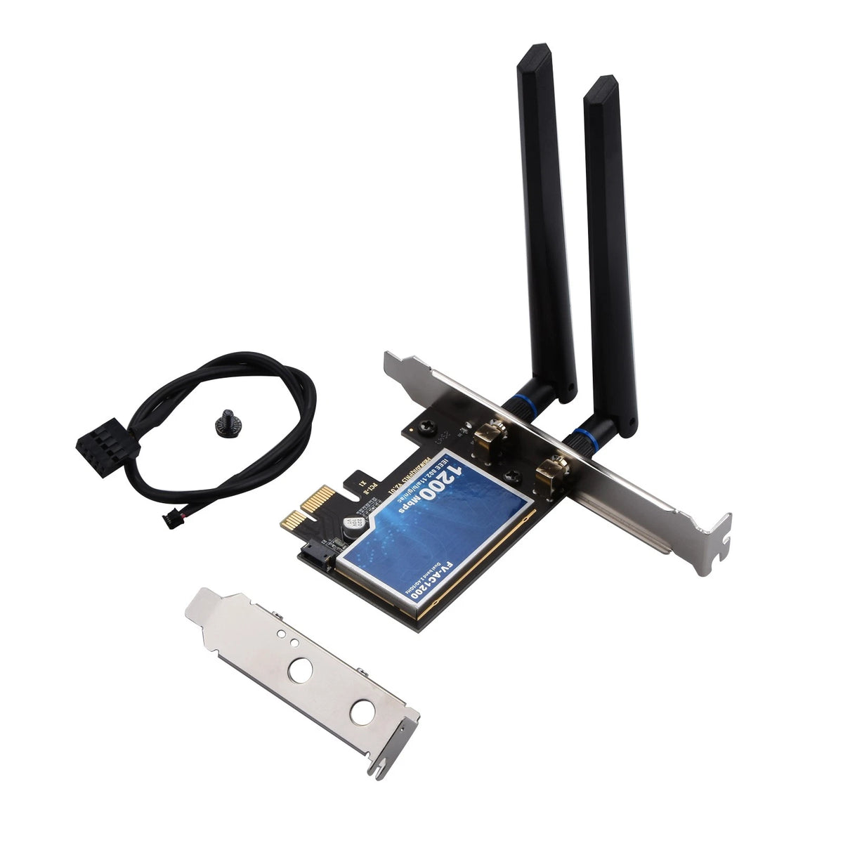 FV-AC1200 WiFi Adapter PCIe Dual Band 802.11ac Bluetooth 4.0 w/ 2 Antennas