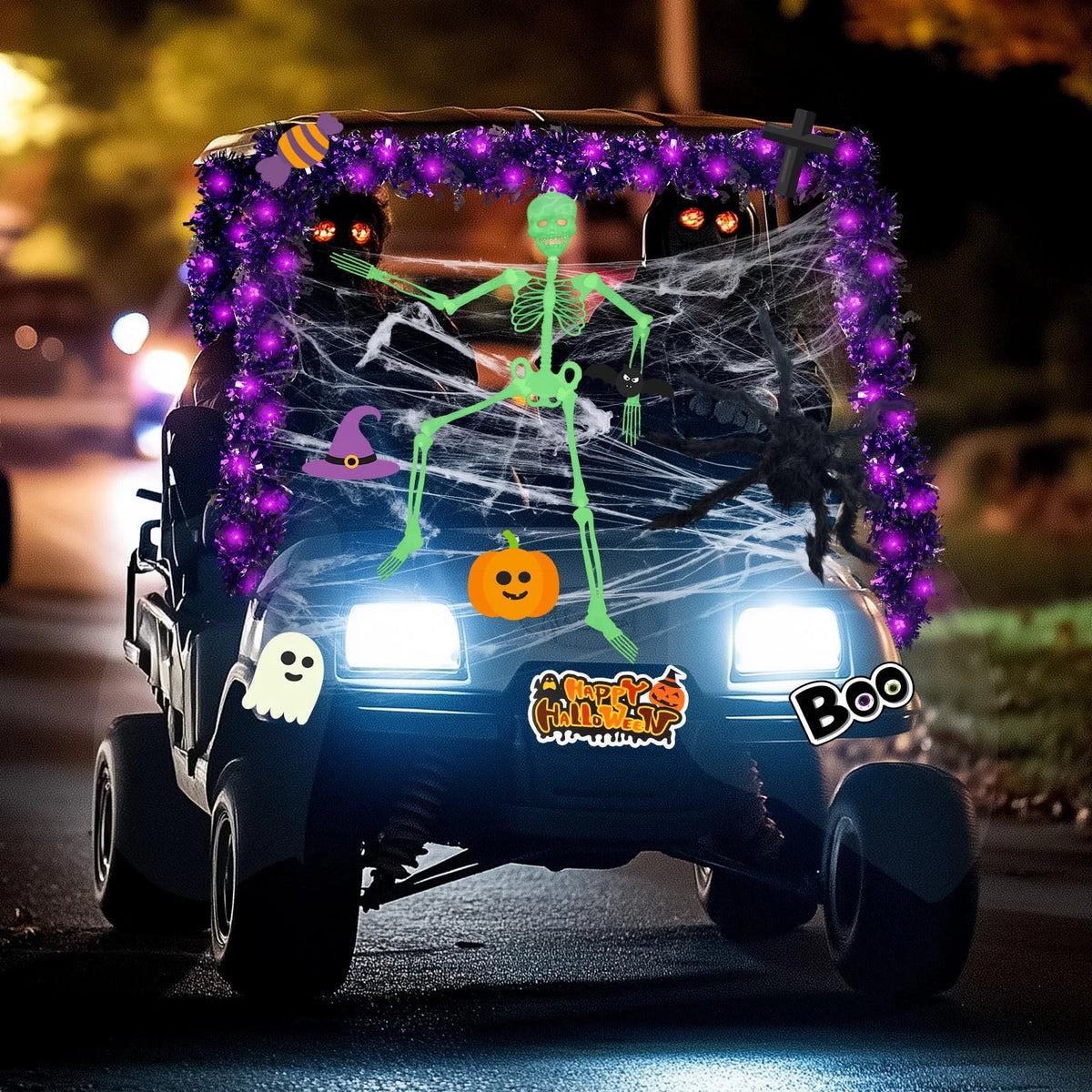 Suncalla Halloween Golf Cart Decoration Kit-Halloween Car multicolor