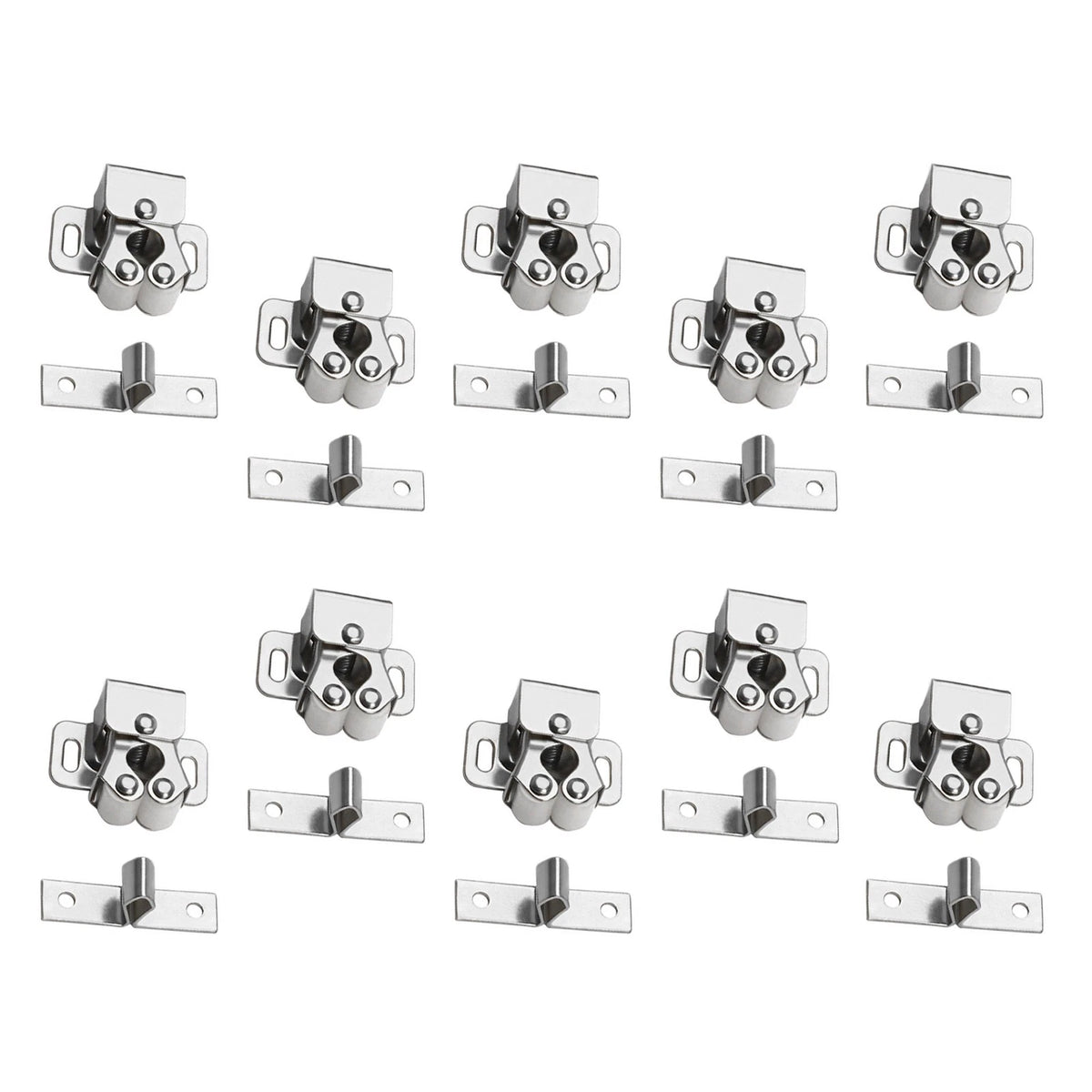10Pcs Silver Home Door Cabinet Cupboard Furniture Catch Stopper Roller Latch ff