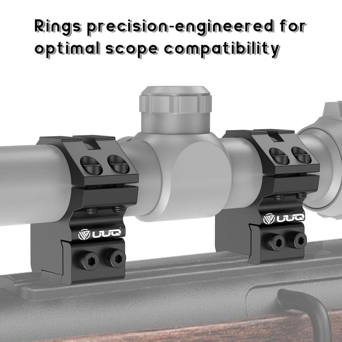 UUQ 1'' Scope Rings,2 Pieces Medium Profile 1-Inch Mount Medium, Black