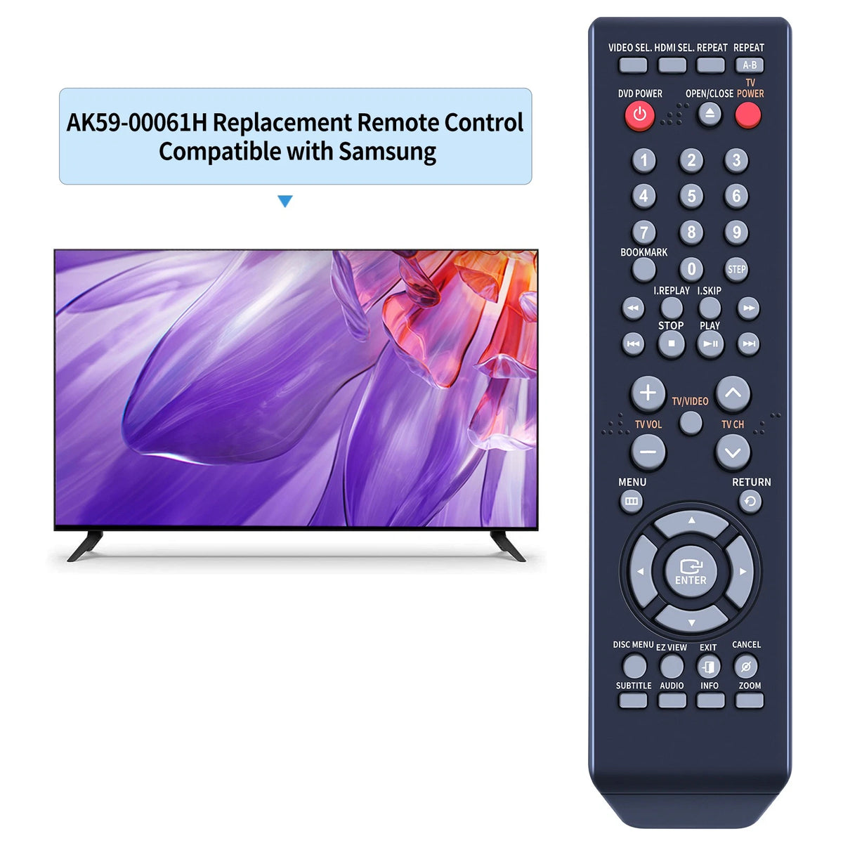 AK59-00061H Replace Remote Control For Samsung DVD DVD1080P7, DVD1080P7/AFS
