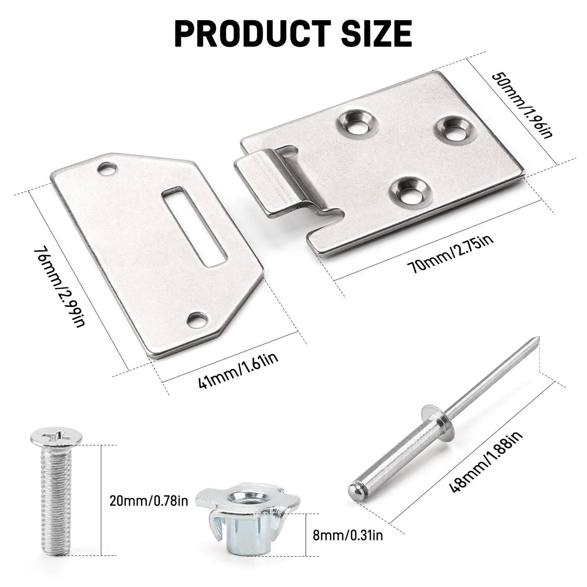 2 Pack Golf Cart Seat Hinge Kit for EZGO TXT Medalist 1995-up silvery