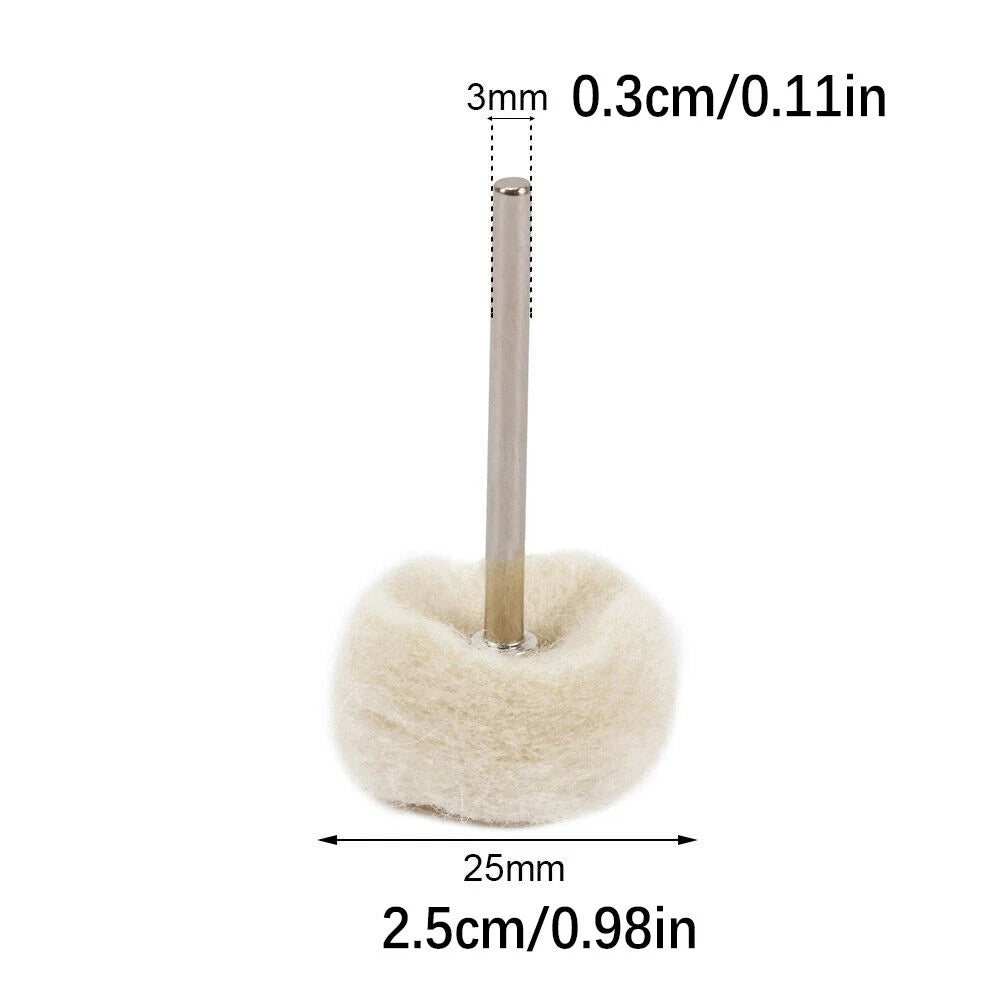 10Pcs Fine Wool 1/8" Shank Soft Polishing Brush Buffing Wheel Rotary Tool qq