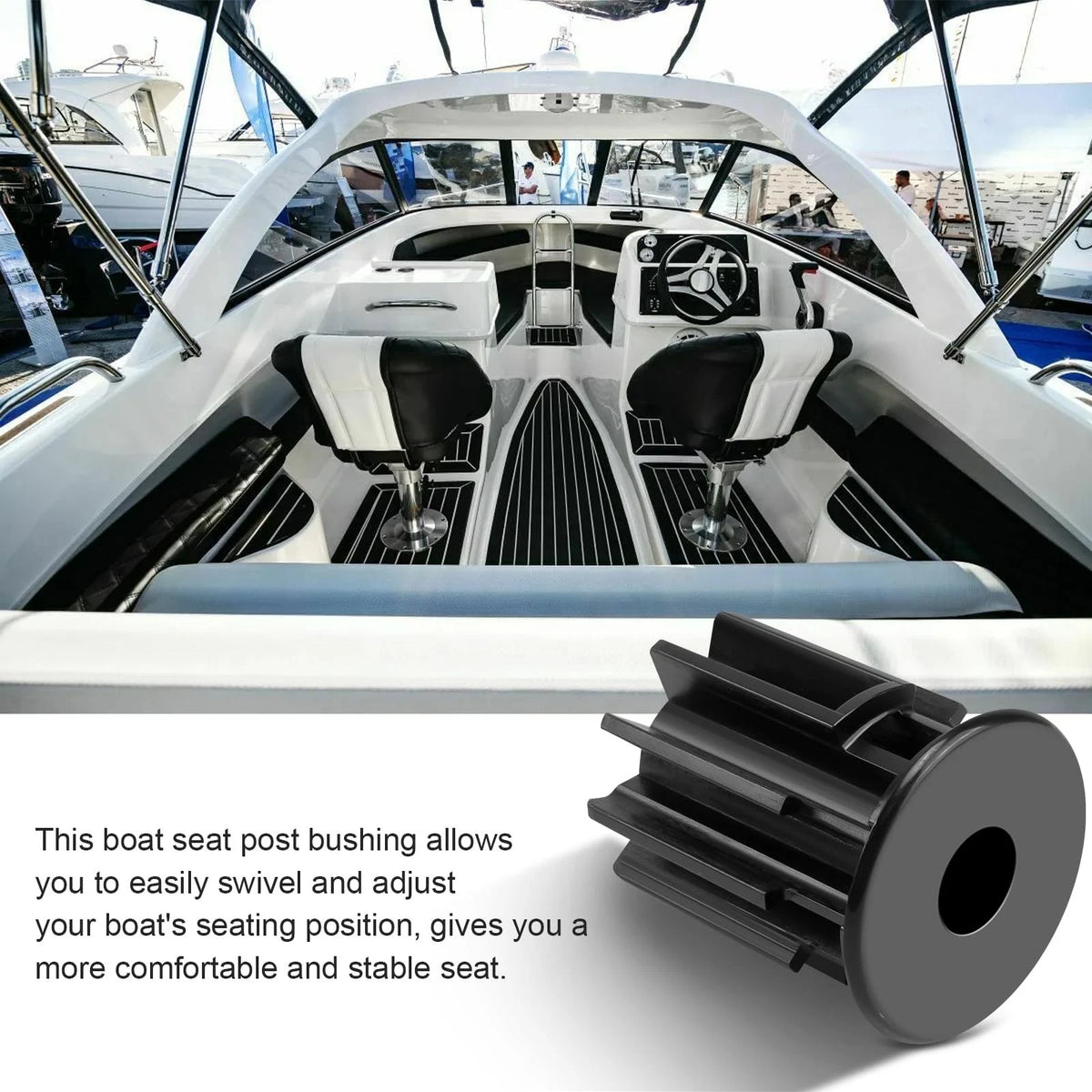 Magluv 2171032 Boat Seat Base Rod Bushing Adapter Replacement for Black