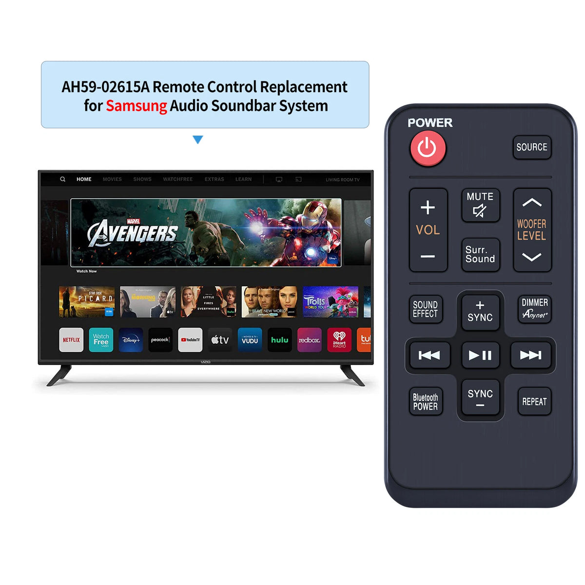 AH59-02615A For Samsung Sound bar Remote Control HW-HM60 HW-HM60C