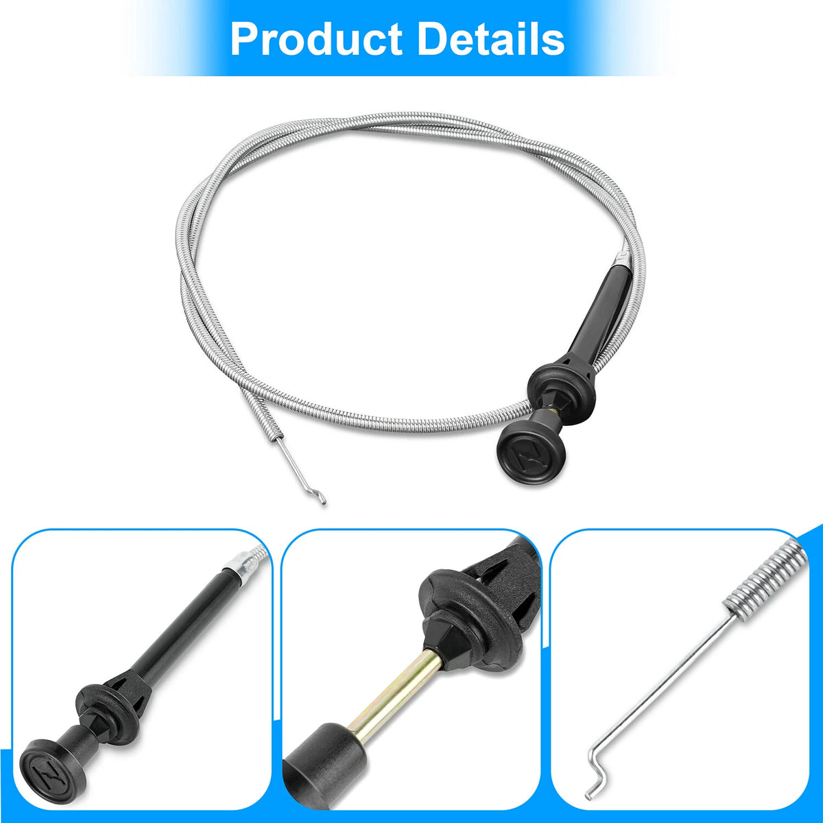 203993 Control Choke Cable Assembly, Push/Pull, Snap-In,With 1-3/4 Inch extensio
