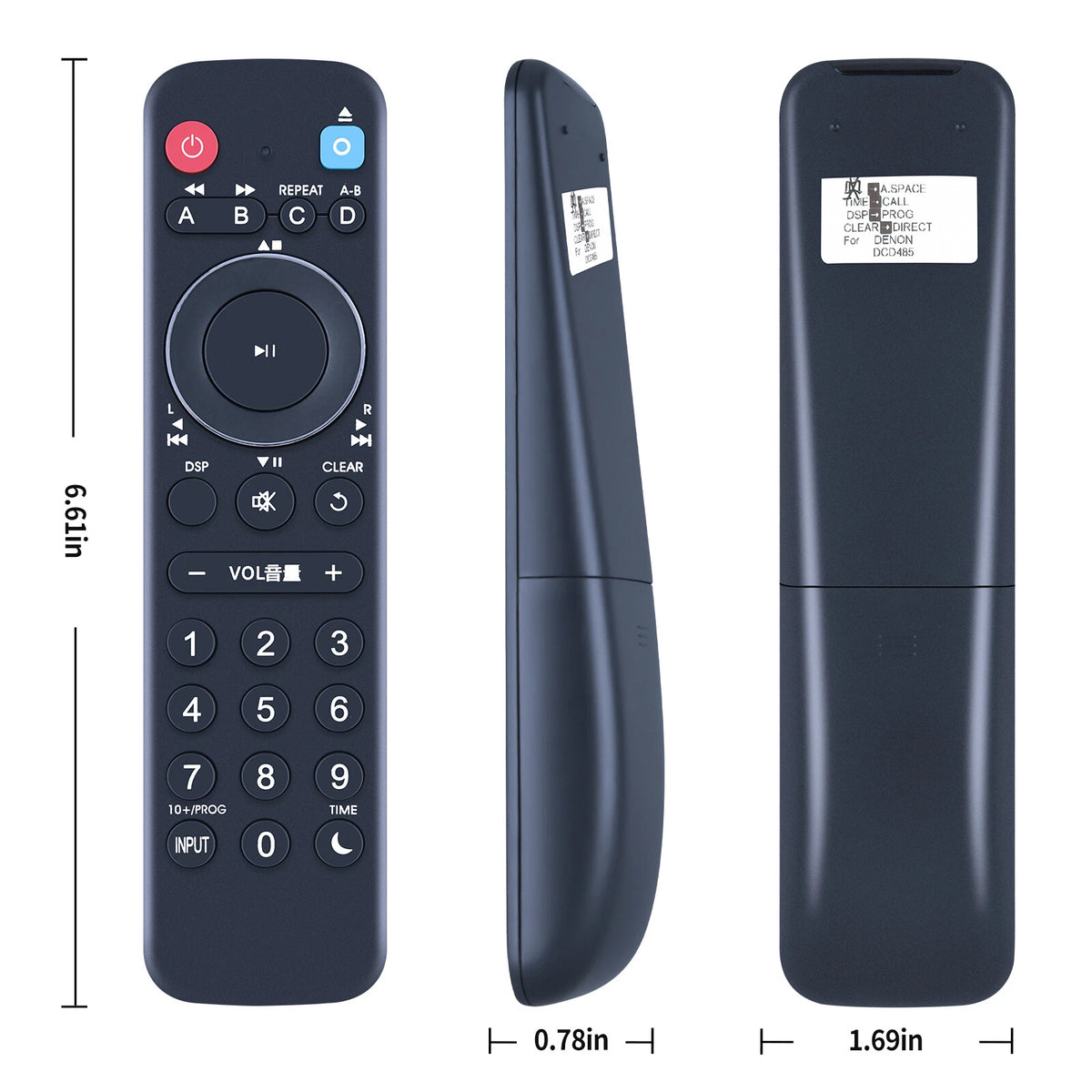 RC-266 Replace Remote Control For Denon CD Player DCD-315 DCD-485 DCD-635