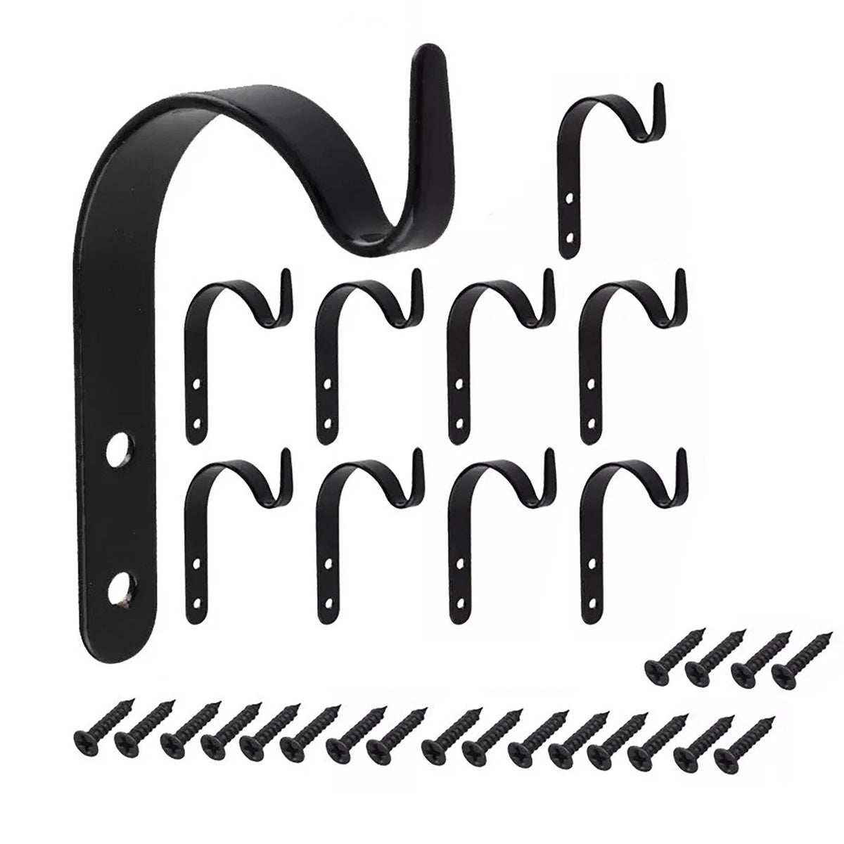 10X Metal Hanging Basket Brackets Garden Plant Hanger Hook Wall Garden Decor