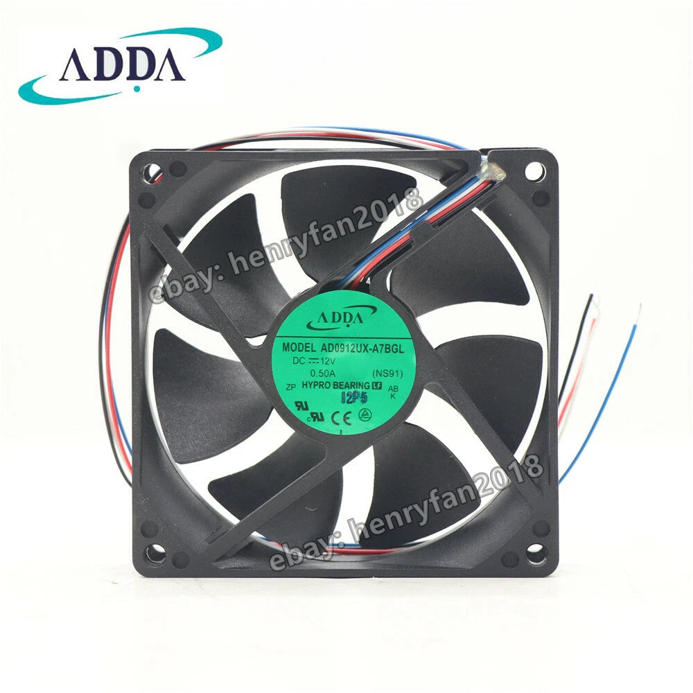ADDA AD0912UX-A7BGL Axial Fan 12V 0.5A 92*92*25MM 4wire Desktop Case Cooling Fan